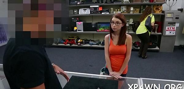  A naughty girl takes up and offer of specie to have sex in shop